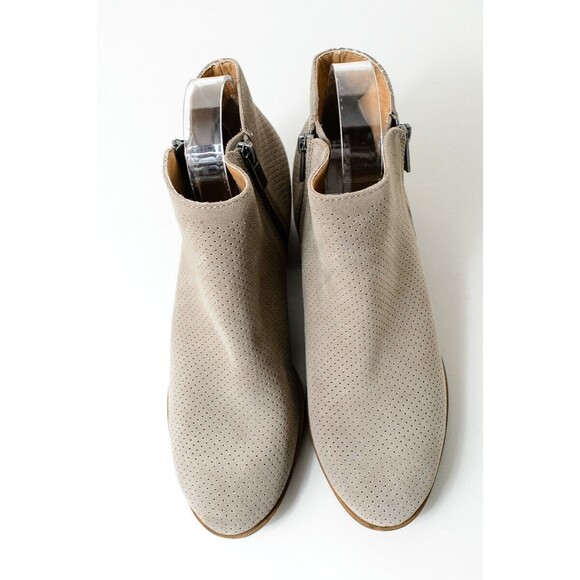 Lucky Brand Boots Womens 8.5 M Bayley 2 Ankle Booties Heels Zipper Brown Leather - Picture 2 of 8